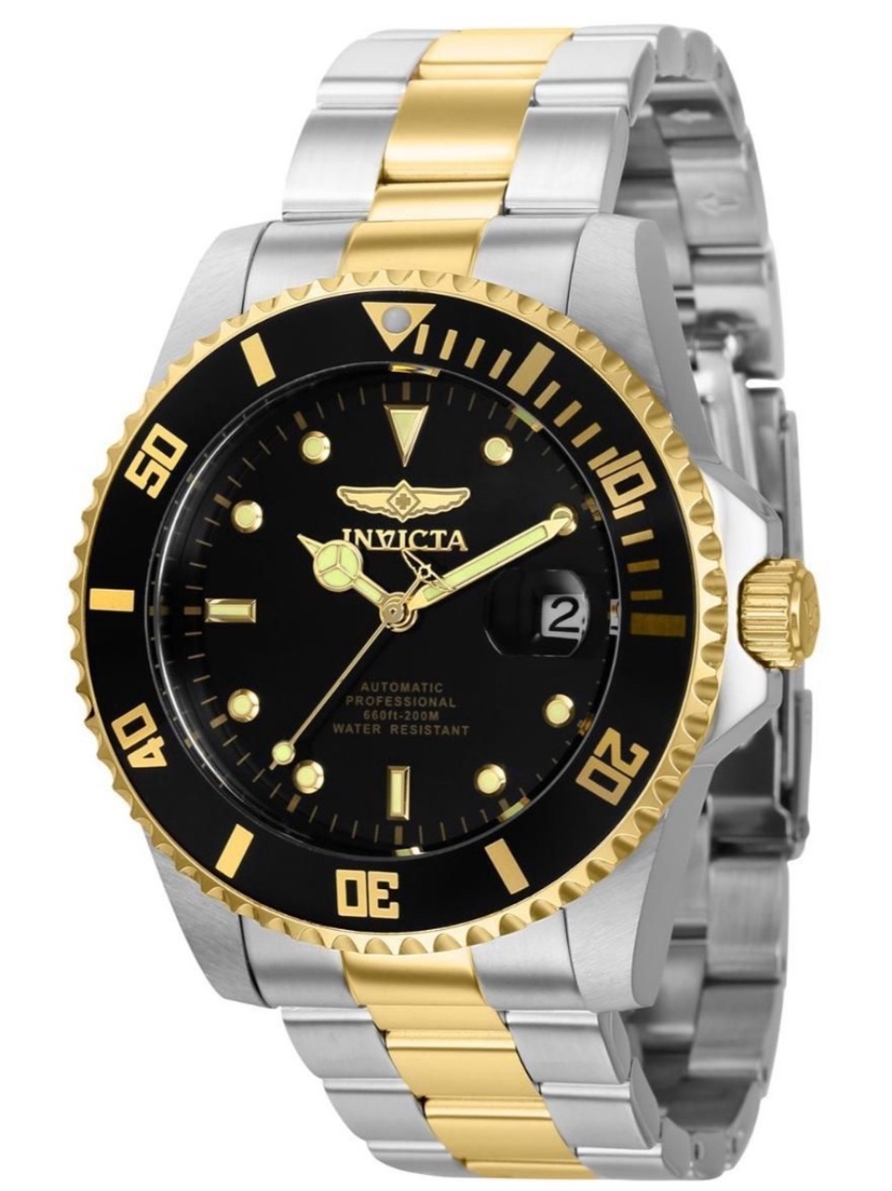 Invicta Two-Tone Stainless Steel Watch - Black & Gold Accents